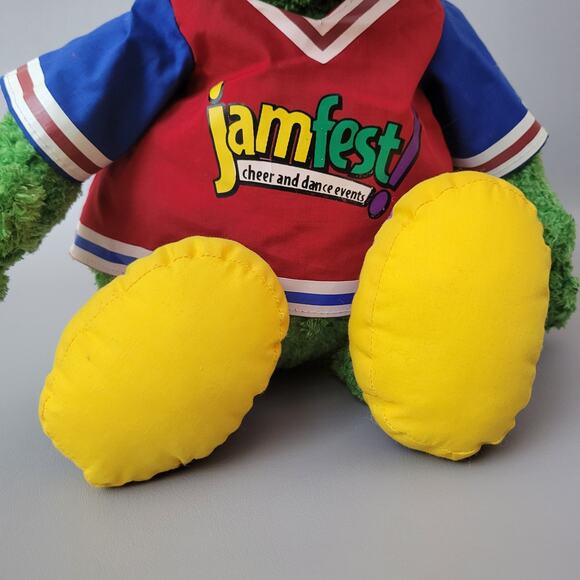 Vtg Jammy Jamfest Cheer & Dance Plush Green Monster Mascot Toy 22" - Picture 8 of 10